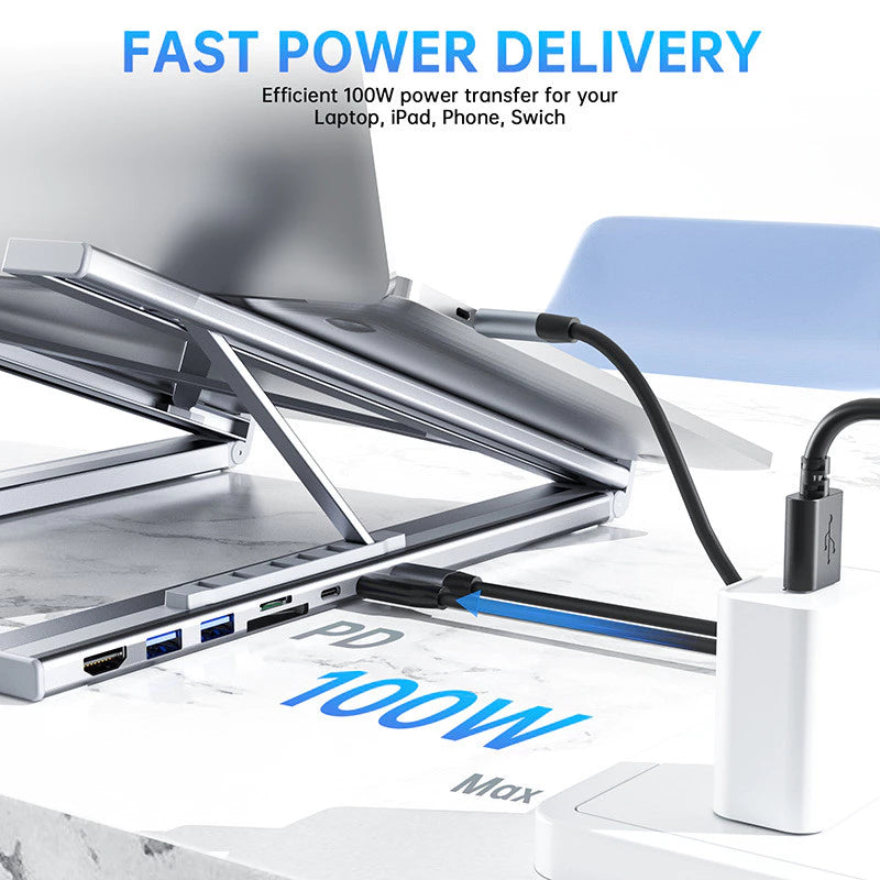 8-in-1 Docking Station Laptop Stand Foldable Compatible with All Laptop Brands