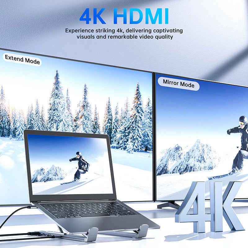 8-in-1 Docking Station Laptop Stand Foldable Compatible with All Laptop Brands