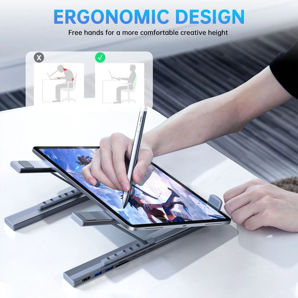8-in-1 Docking Station Laptop Stand Foldable Compatible with All Laptop Brands