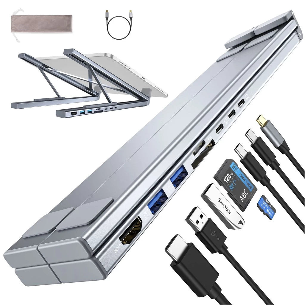 8-in-1 Docking Station Laptop Stand Foldable Compatible with All Laptop Brands